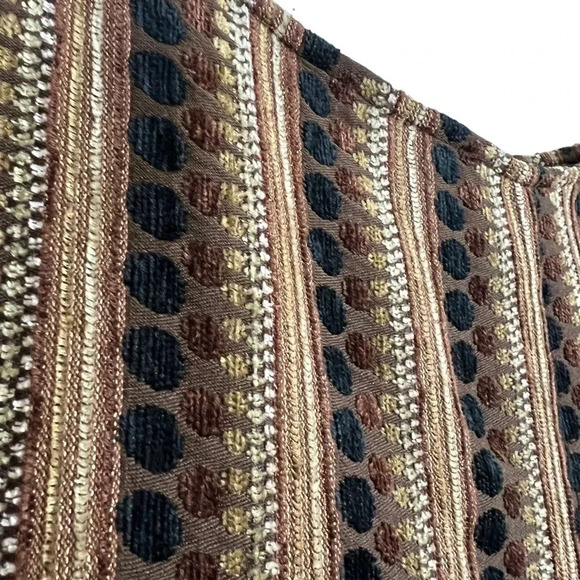 Muse Retro Pants Size 10 Striped Spotted All Over Pattern Textured Black Brown - Picture 6 of 9